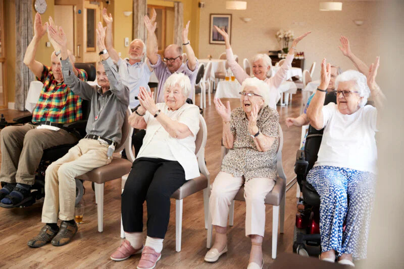 Residents at a care home during a group activity